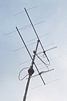 My homebrewn VHF yagi antenna's in Elst, stacked, about 12m above the ground.